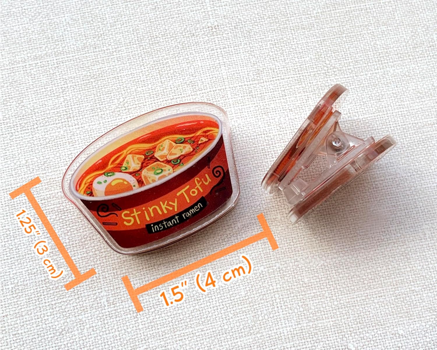 Ramen Noodle Acrylic Clip, Binder Clip, Paper Clips, Cute Bookmarks, Kawaii Acrylic Charm, Kawaii Stationery, Planner Accessory