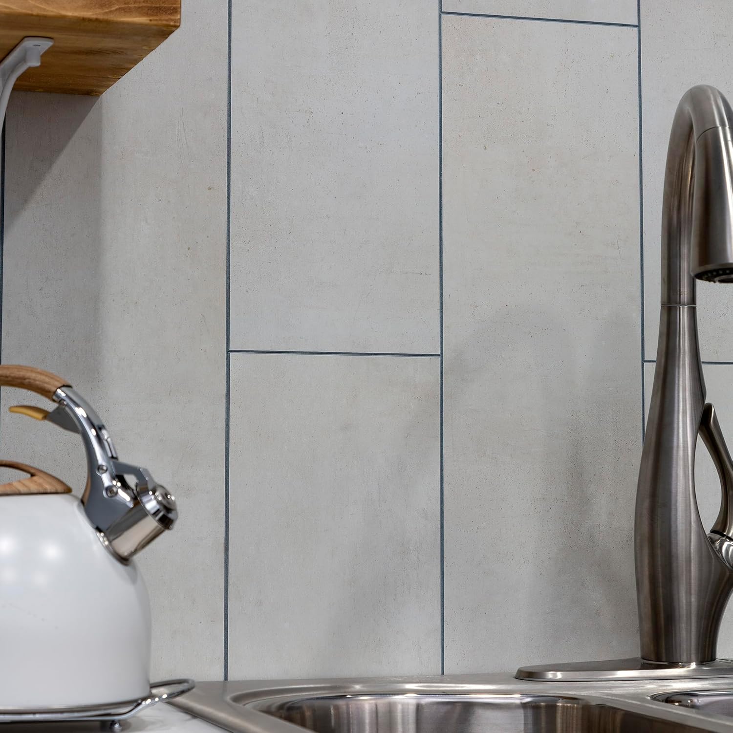 Palisade Azulejos de vinilo entrelazados impermeables para pared, cocina o baño, 22.8 x 7.31 pulgadas, mezcla invernal (paquete de 10)
