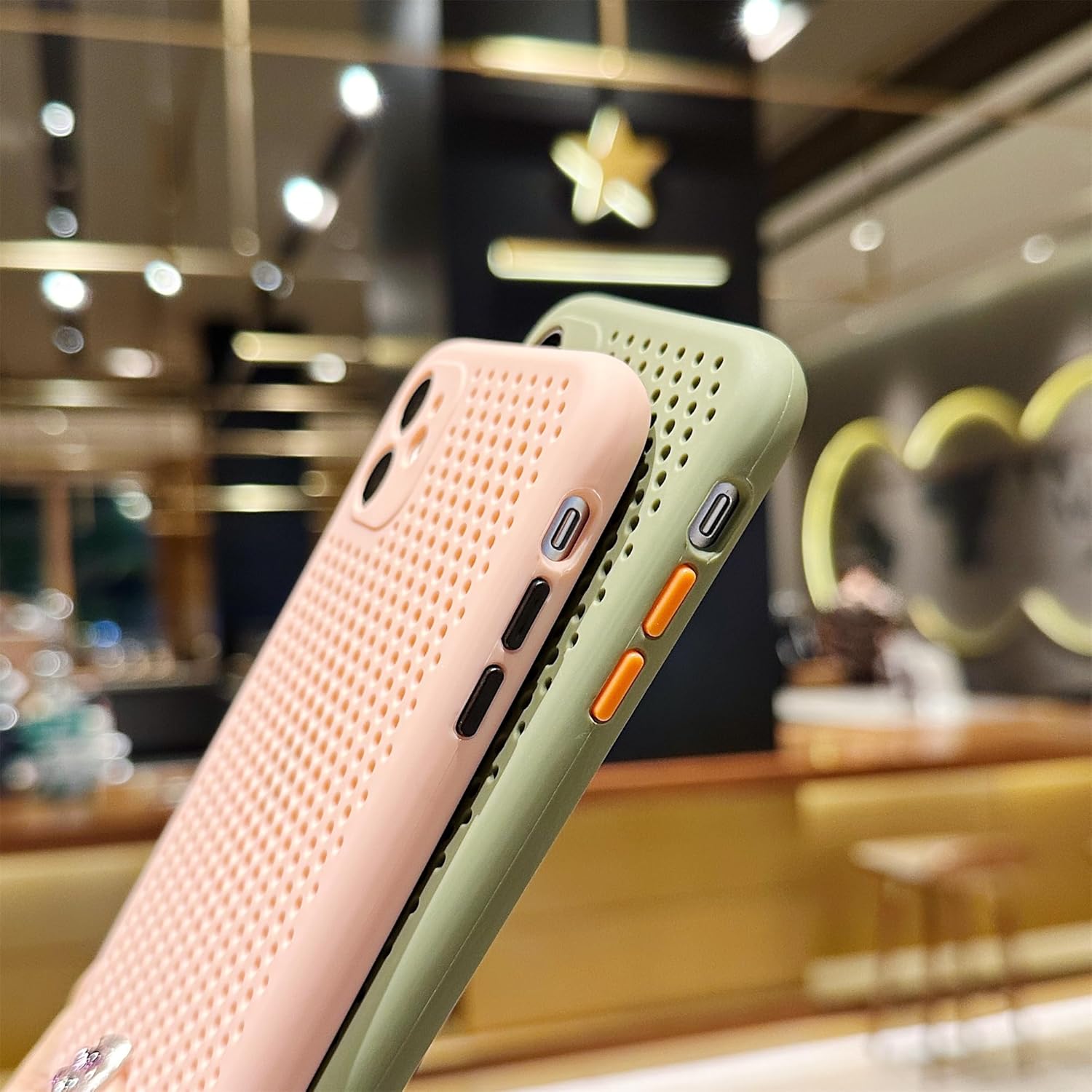 Funda diseñada para iPhone 11, funda transpirable con disipación de calor con agujero celular, protección de lente de cámara trasera completa, funda