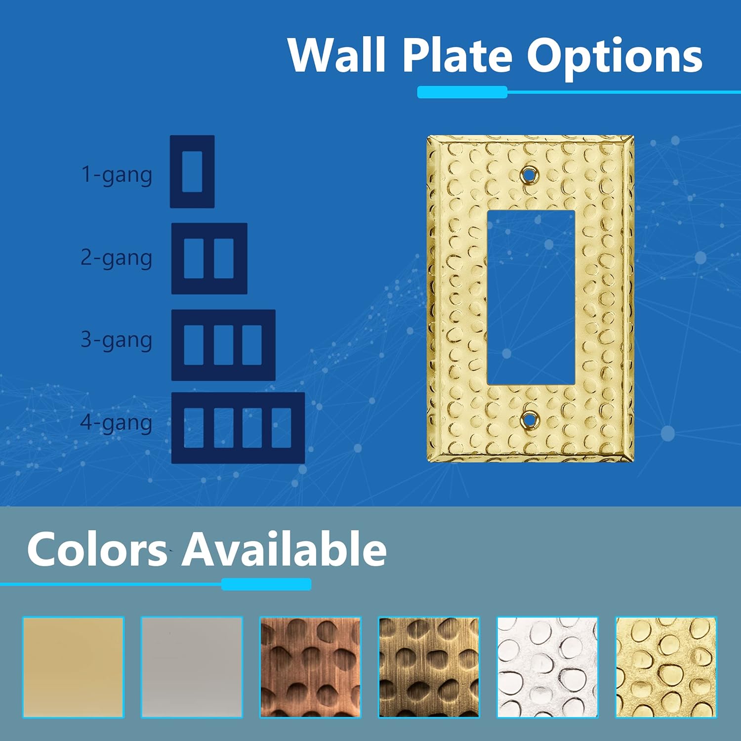 LIDER Placa de pared de metal para interruptor o receptáculo doble, cubierta de salida de acero inoxidable, resistente a la corrosión, tamaño