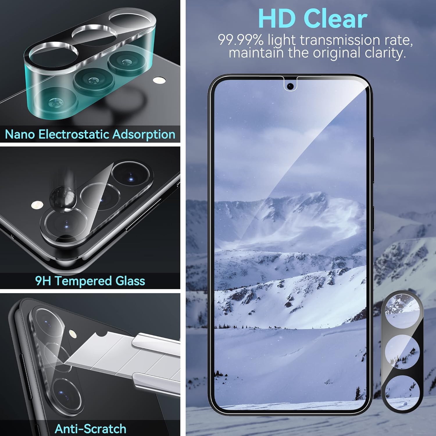 WSKEN Protector de pantalla para Samsung Galaxy S23 PlusS23+ no de vidrio, paquete de 2 películas de TPU flexible transparente HD + 2 protectores de