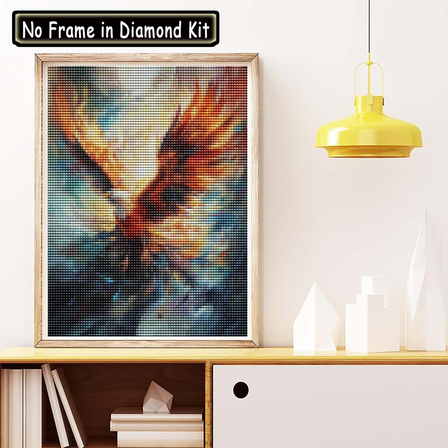 Cuneai – Kit de pintura de diamante 5D Phoenix  Taladro redondo por números, manualidades coloridas, bordado de cristal para decoración de pared del