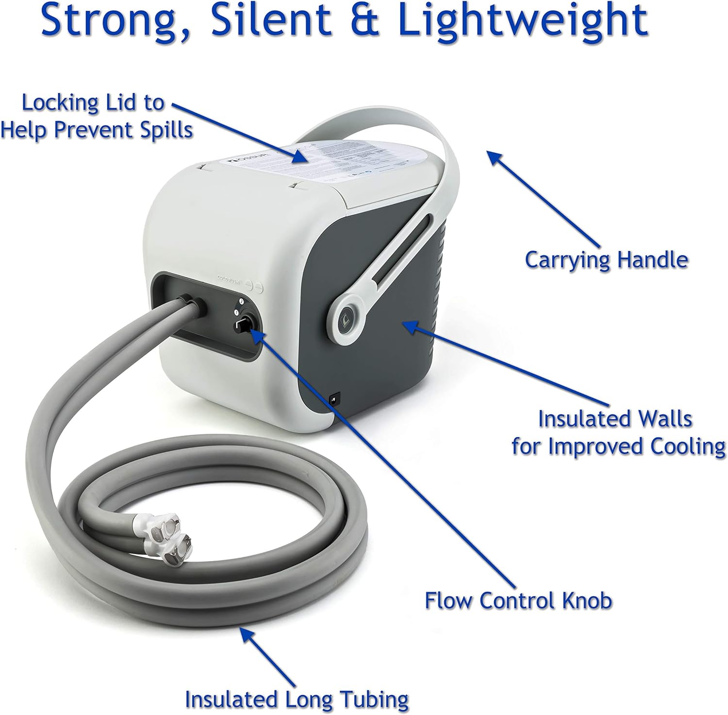 Ossur Sistema de máquina de terapia Cold Rush con rodillera, ergonómica, almohadilla ajustable incluida, silenciosa, ligera y fuerte, kit de