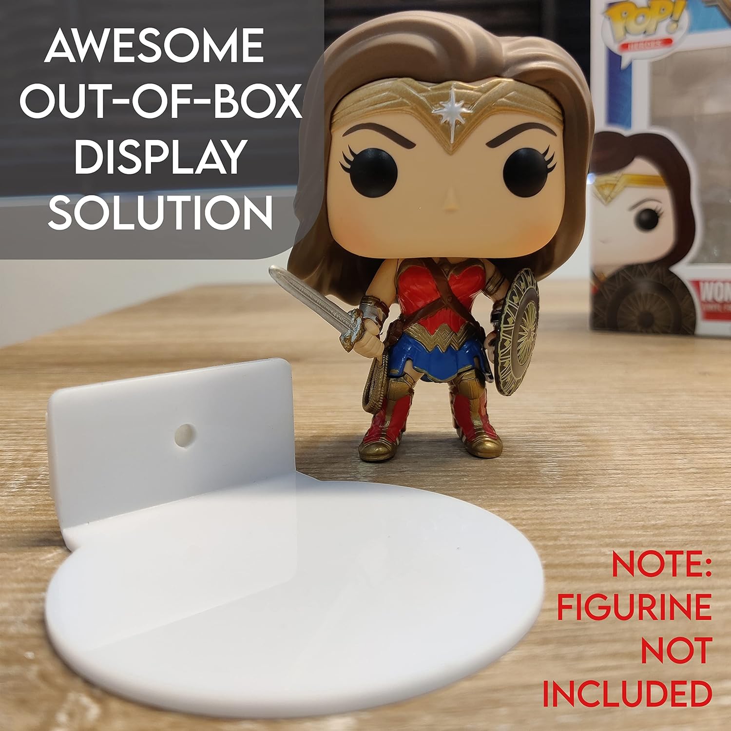 Tapeera Paquete de 12 exhibidores de acrílico blanco para estantes Funko Pop, adecuado para figuras en caja y sin caja, exhibición de pared de