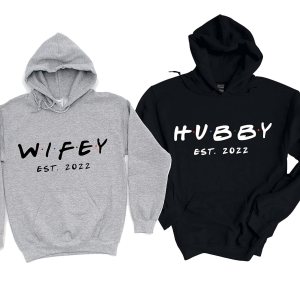 Matching Personalized Wife and Husband Sweatshirts, Customized Date Valentine’s Day Sweaters, Wedding Anniversary Gifts, Married Couple and Bride Matching Personalized Wife and Husband Sweatshirts, Customized Date Valentine’s Day Sweaters, Wedding Anniversary Gifts, Married Couple and Bride