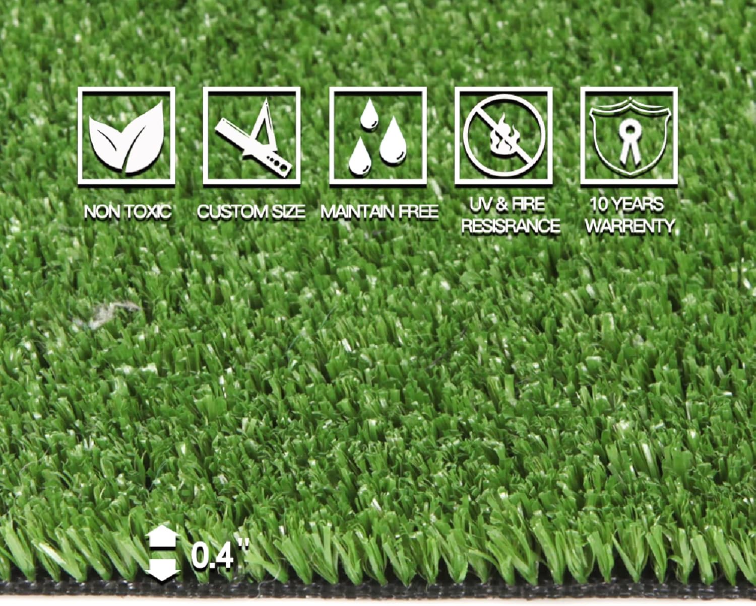 Alfombra de césped artificial, 4 x 9 pies (36 pies ) para interior y exterior, alfombra de césped falso para decoración de balcón, patio trasero,