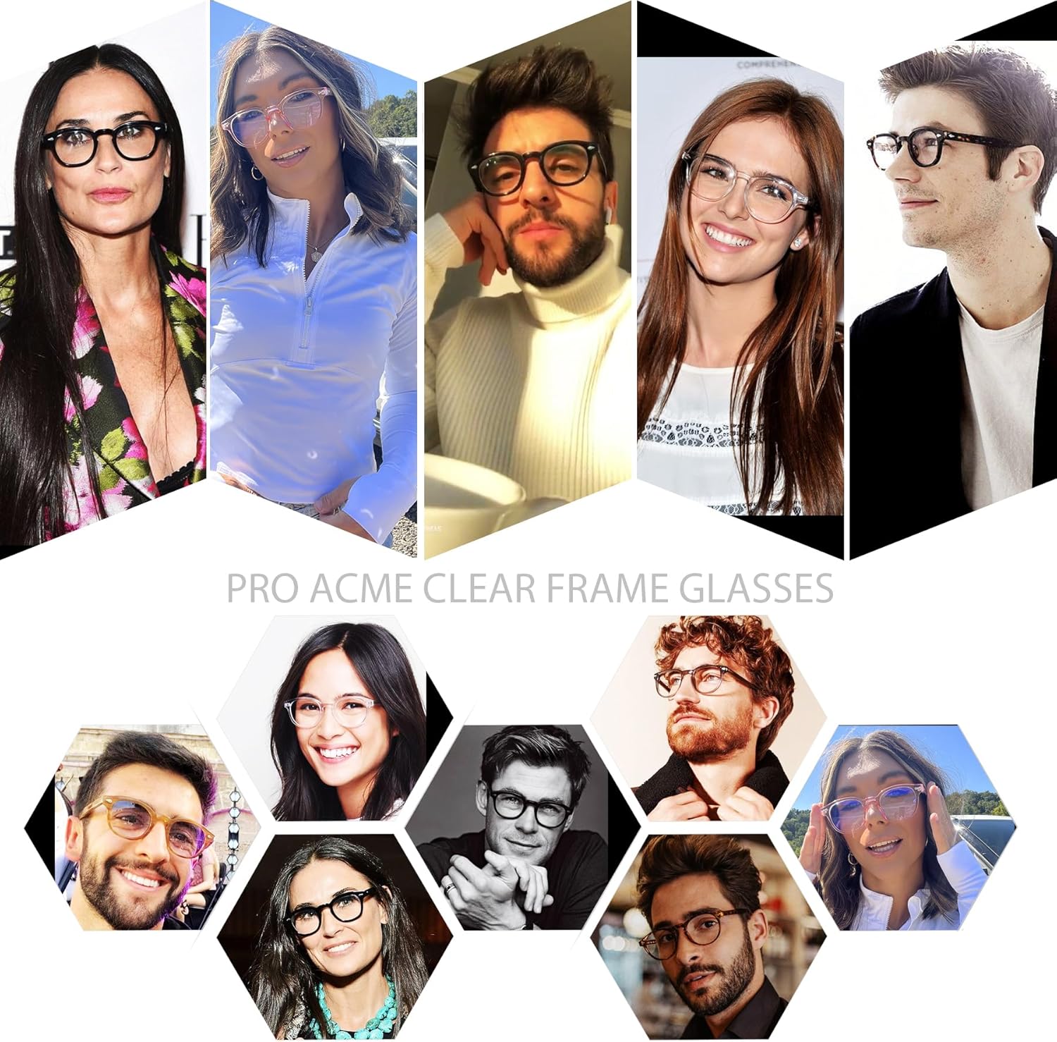 Pro Acme Gafas de luz azul redondas retro para hombres y mujeres, a la moda, UV400, gafas antiazul, lentes transparentes de 2.165 in