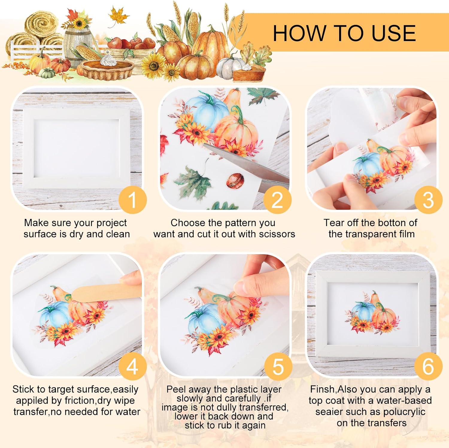 12 hojas de calcomanías clásicas para transferencias para manualidades y muebles, calcomanías clásicas de trineo, piña, calabaza, para hogar,