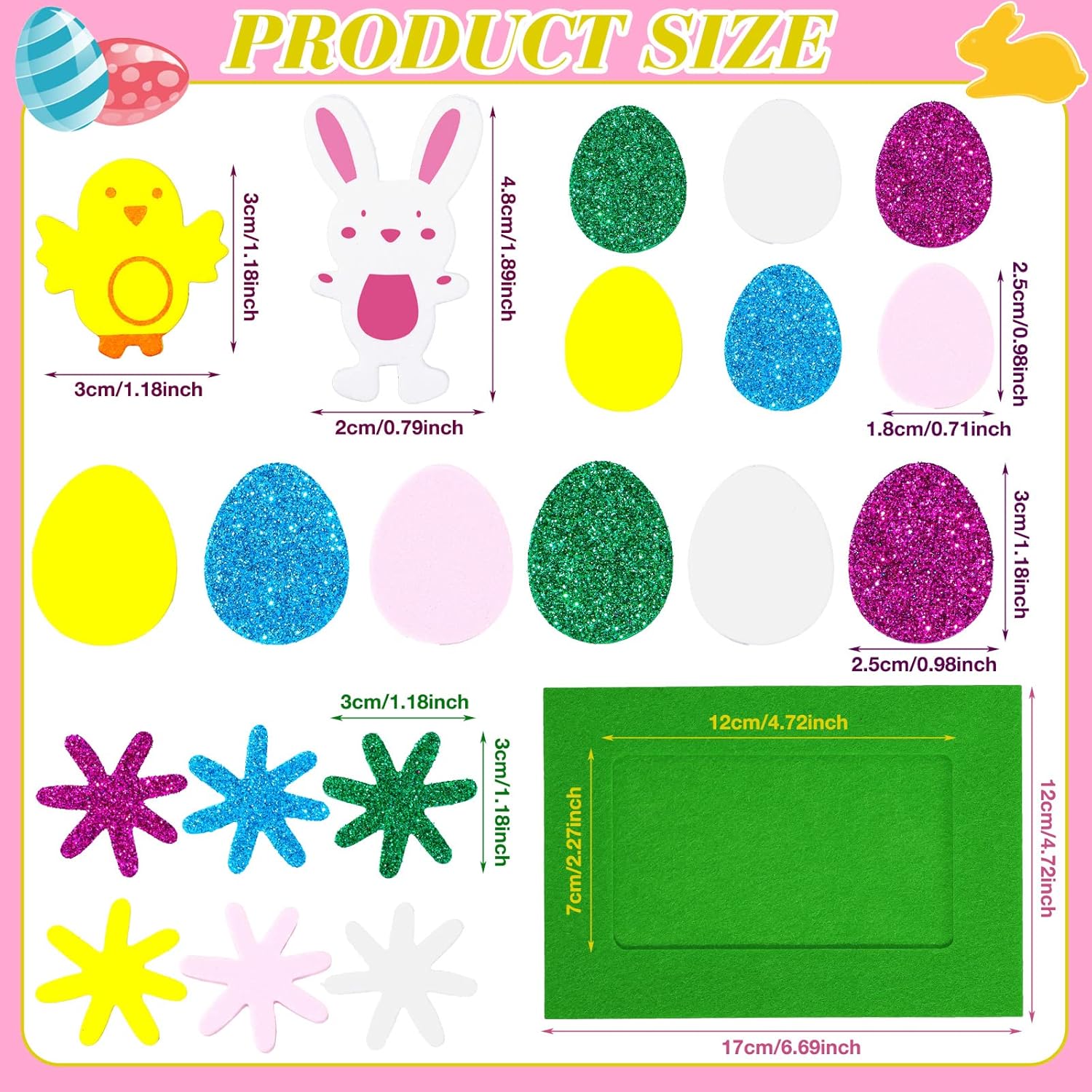 232 piezas de marcos de fotos de Pascua DIY Kit de manualidades para niños, 32 piezas de marcos de fotos de fieltro de otoño con 200 piezas de