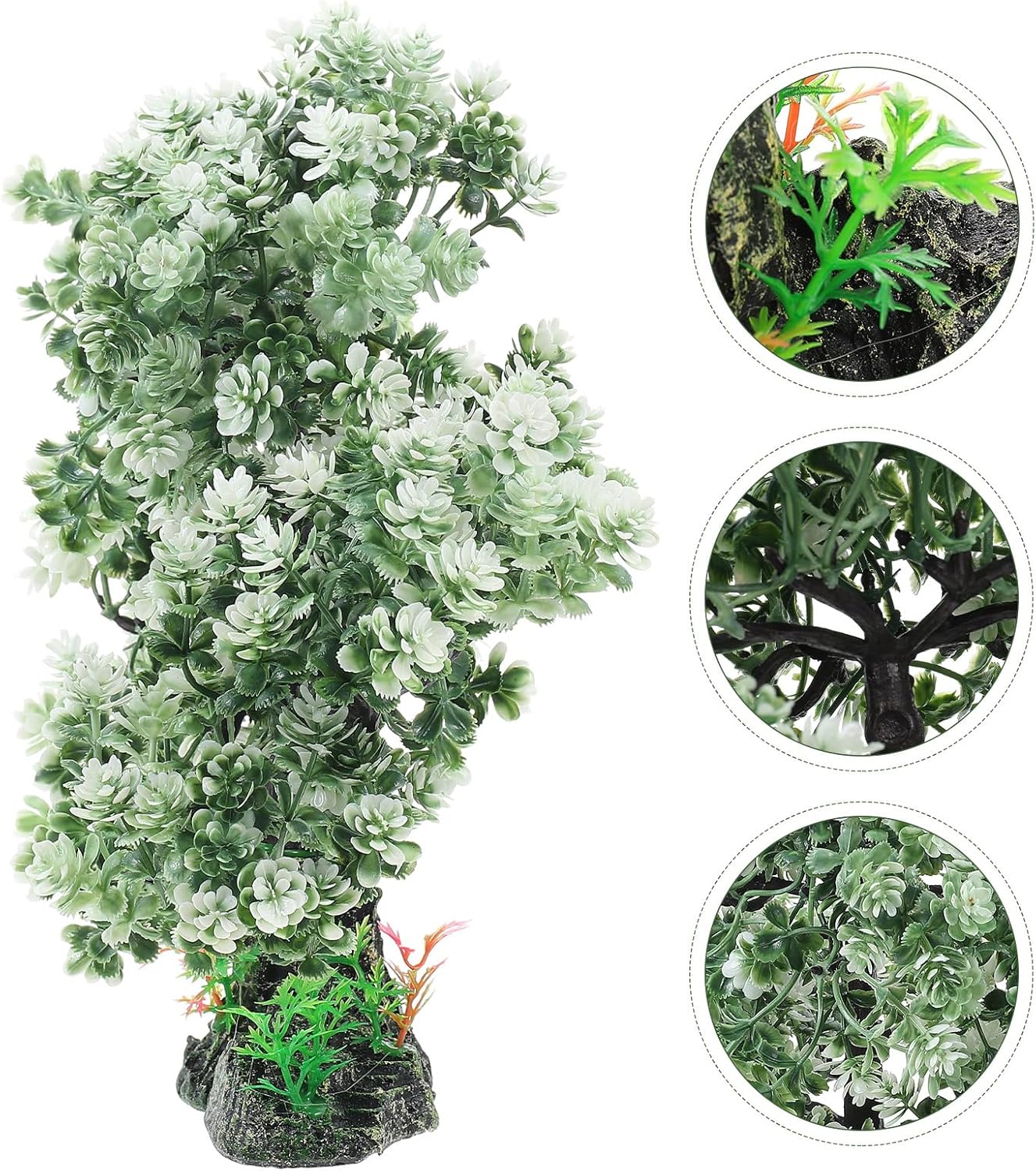 Plantas artificiales para pecera, paisajismo, decoración de tanque de árboles, plantas de reptiles, plantas artificiales de placa de sushi, plantas