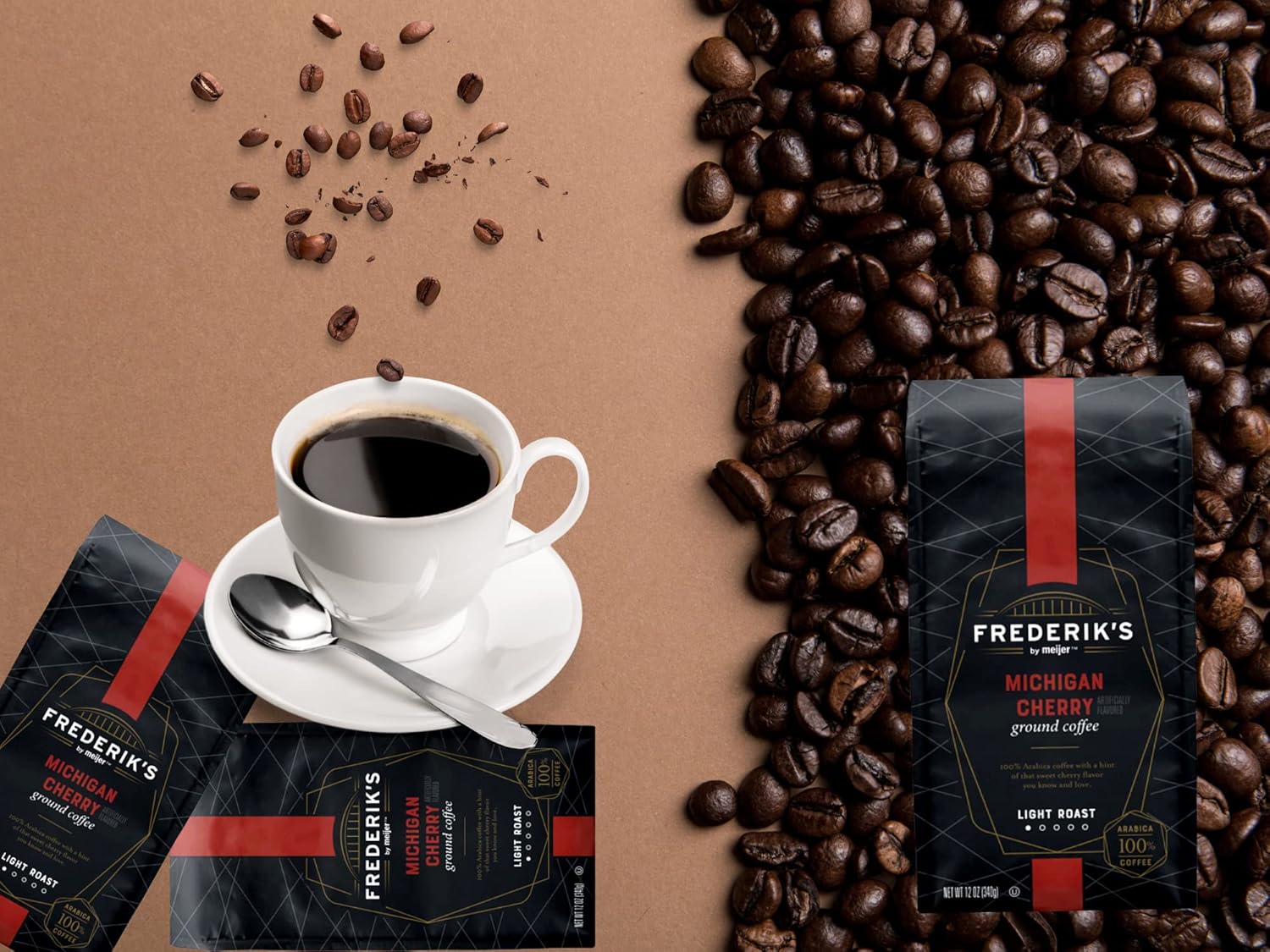 Fredrick’s Meijer Michigan Cherry – Café molido  Tostado ligero 100% arábica especial  Set de paquetes