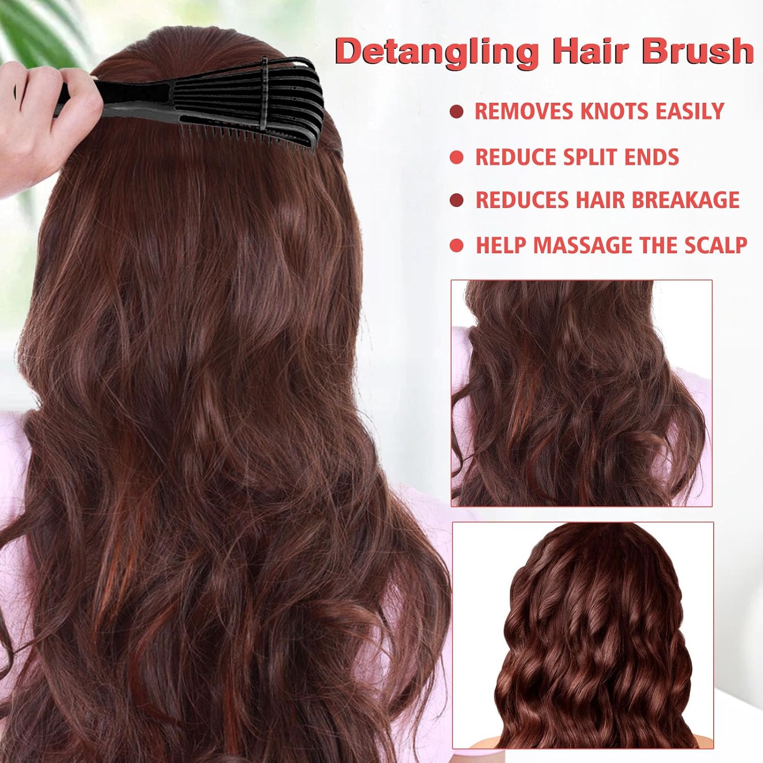 Cepillo desenredante para cabello rizado, cepillo de pelo rizado para mujereshombresniños, juego de cepillos desenredantes para cabello natural