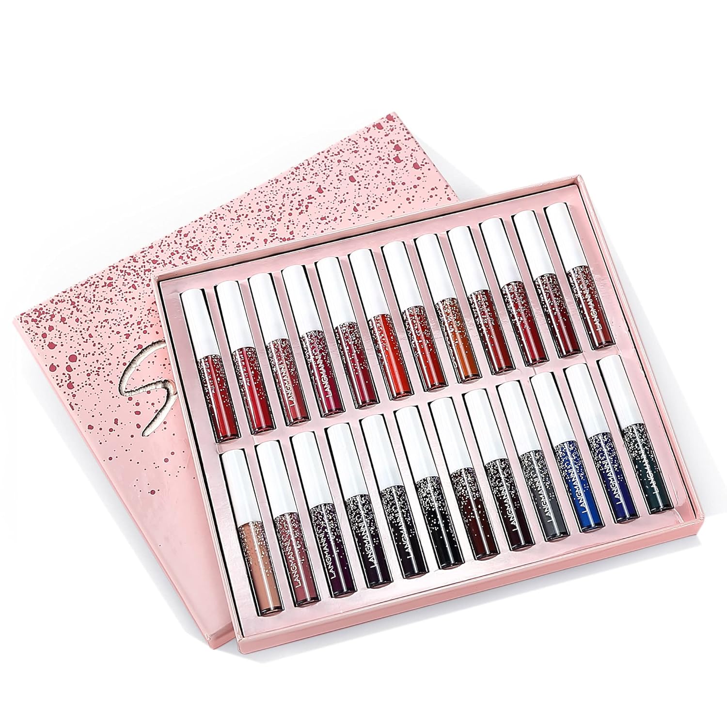 Petansy Juego de 24 colores de lápiz labial líquido mate, impermeable, de larga duración, juego de brillo de labios, cosméticos de belleza, kit de
