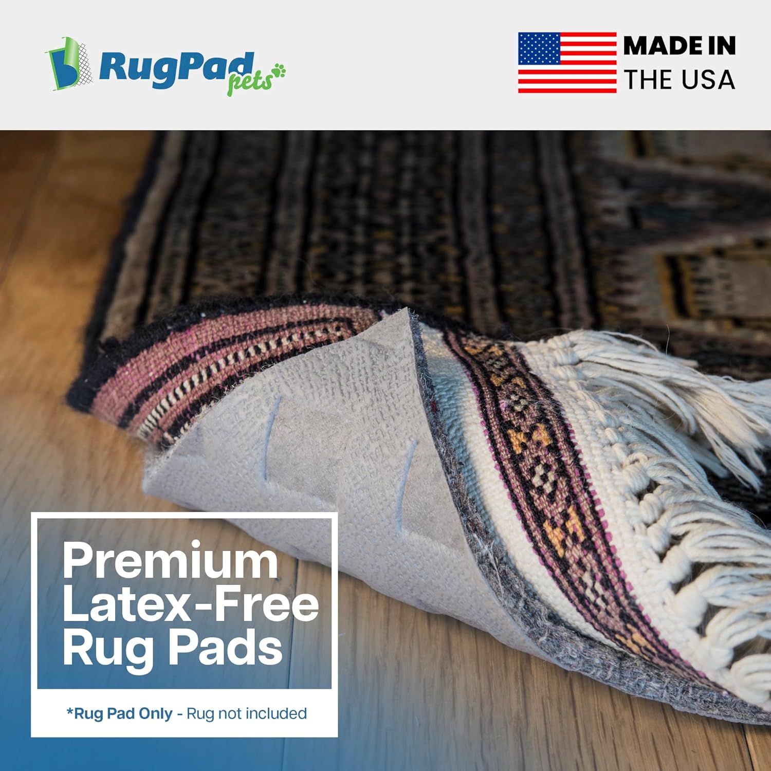 RUGPADPETS Alfombrilla antideslizante para mascotas Colección Eco-Diamond (8×10, Eco Preferred)