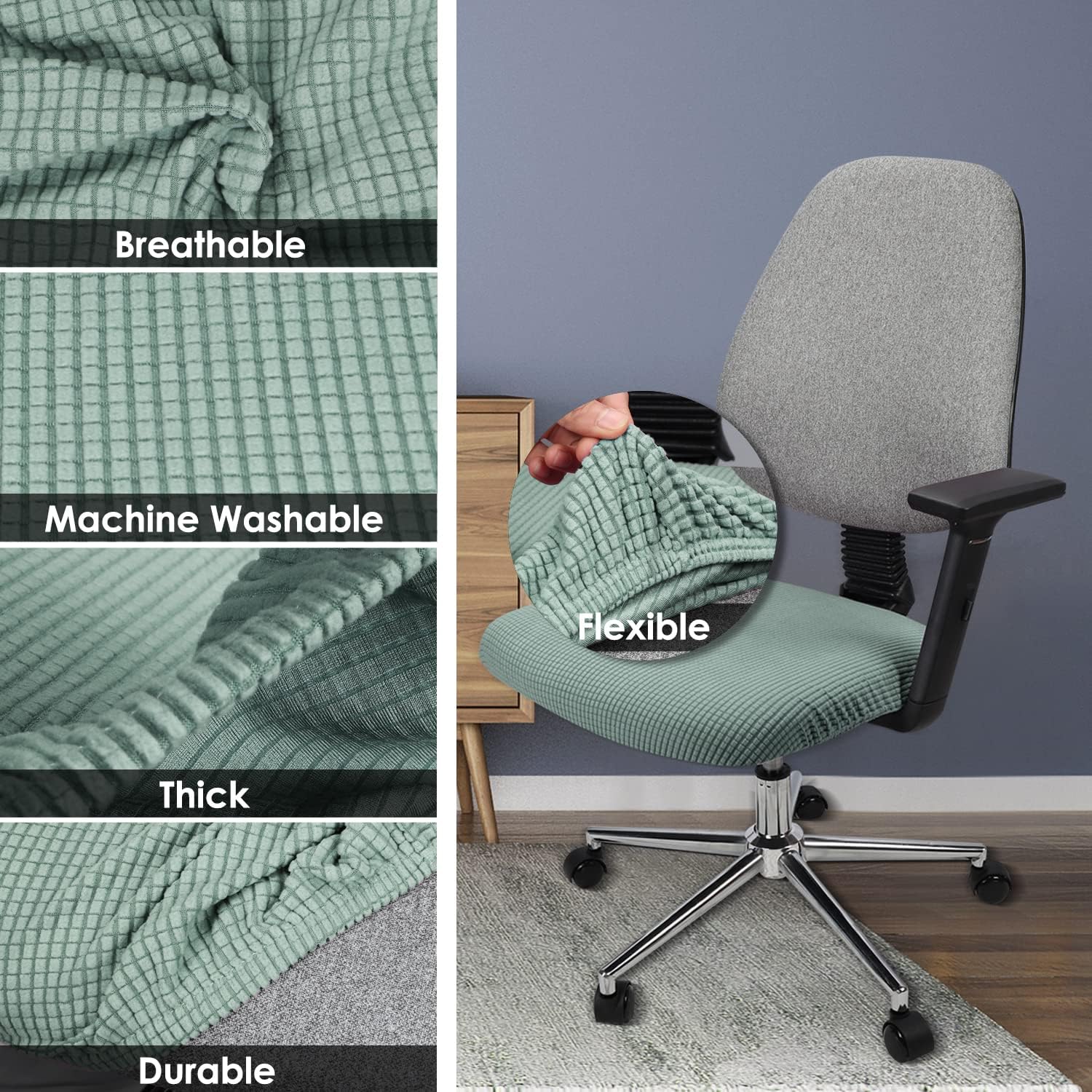 Funda de elastano elástica para asiento de silla, extraíble y lavable, funda protectora para silla de comedor, oficina, hotel, banquete, boda,