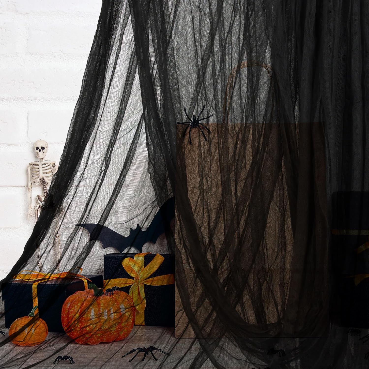 NEBURORA Tela espeluznante de Halloween de 200 x 85 pulgadas para decoración de fiesta de casa embrujada para Halloween, decoración de habitación,