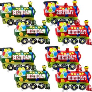 8 globos de papel de aluminio de tren para decoración de fiesta de cumpleaños de vapor, baby shower, suministros de fiesta 8 globos de papel de aluminio de tren para decoración de fiesta de cumpleaños de vapor, baby shower, suministros de fiesta