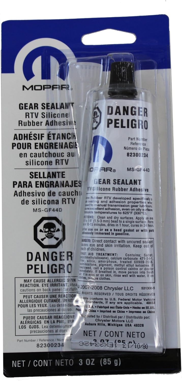 Chrysler 82300234AB Accesorios Genuinos 82300234 Sellador de goma de silicona RTV – Tubo de 3 oz