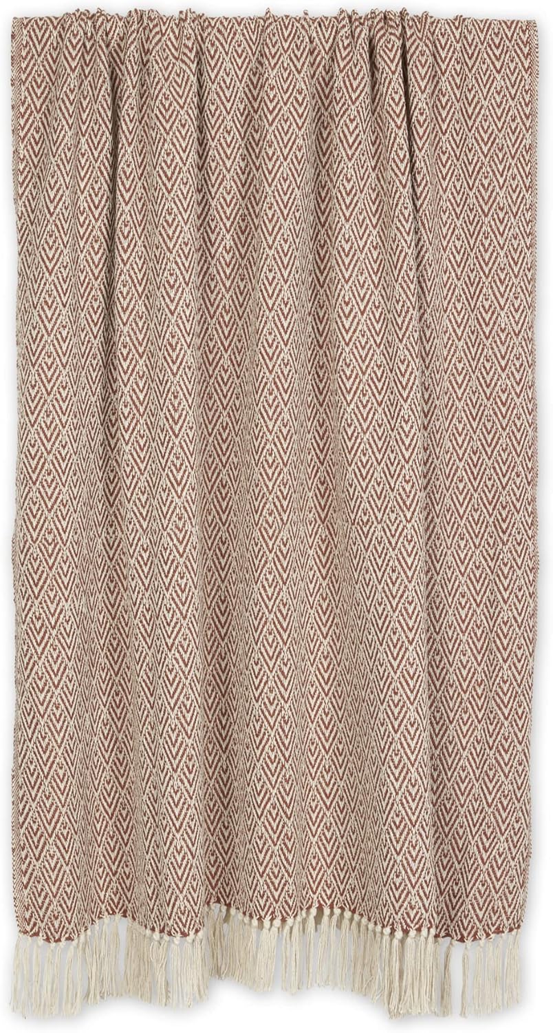 DII Diamond Throw Collection Cotton Woven, 50×60, Canela