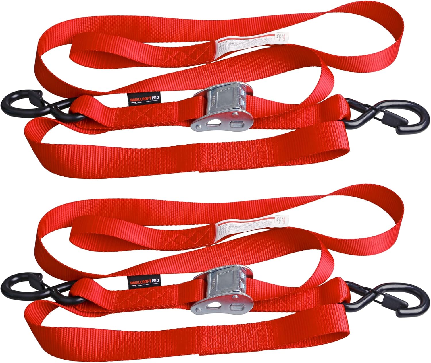 Correas de amarre para motocicleta (paquete de 2) con resistencia a la rotura de 3,300 libras, de acero con bucles suaves integrados, mejor que una