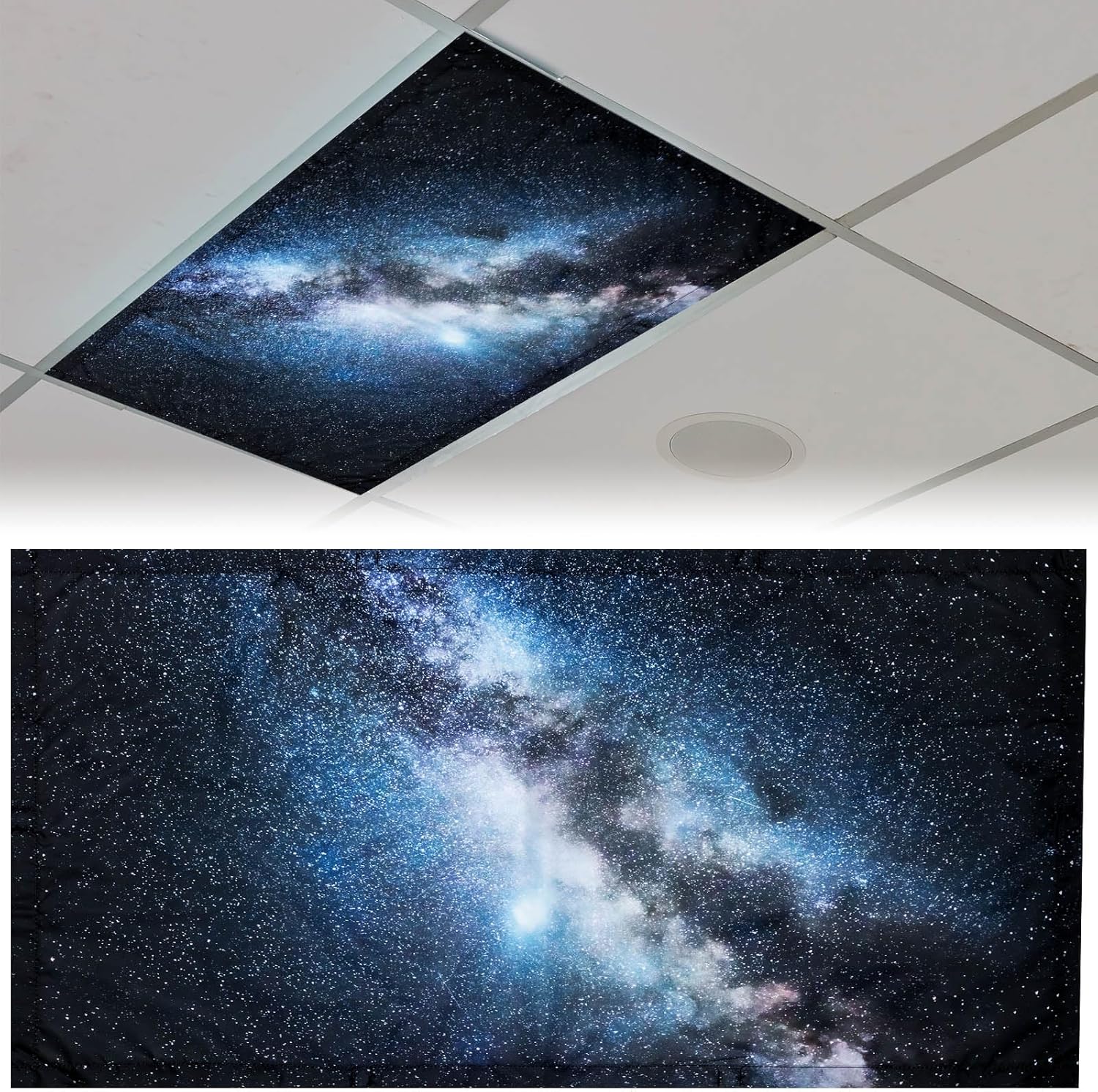 Patelai Cubierta de luz fluorescente de 4 x 2 pies para luces de techo, cubierta de luz magnética con 10 imanes, filtros de luz fluorescente para