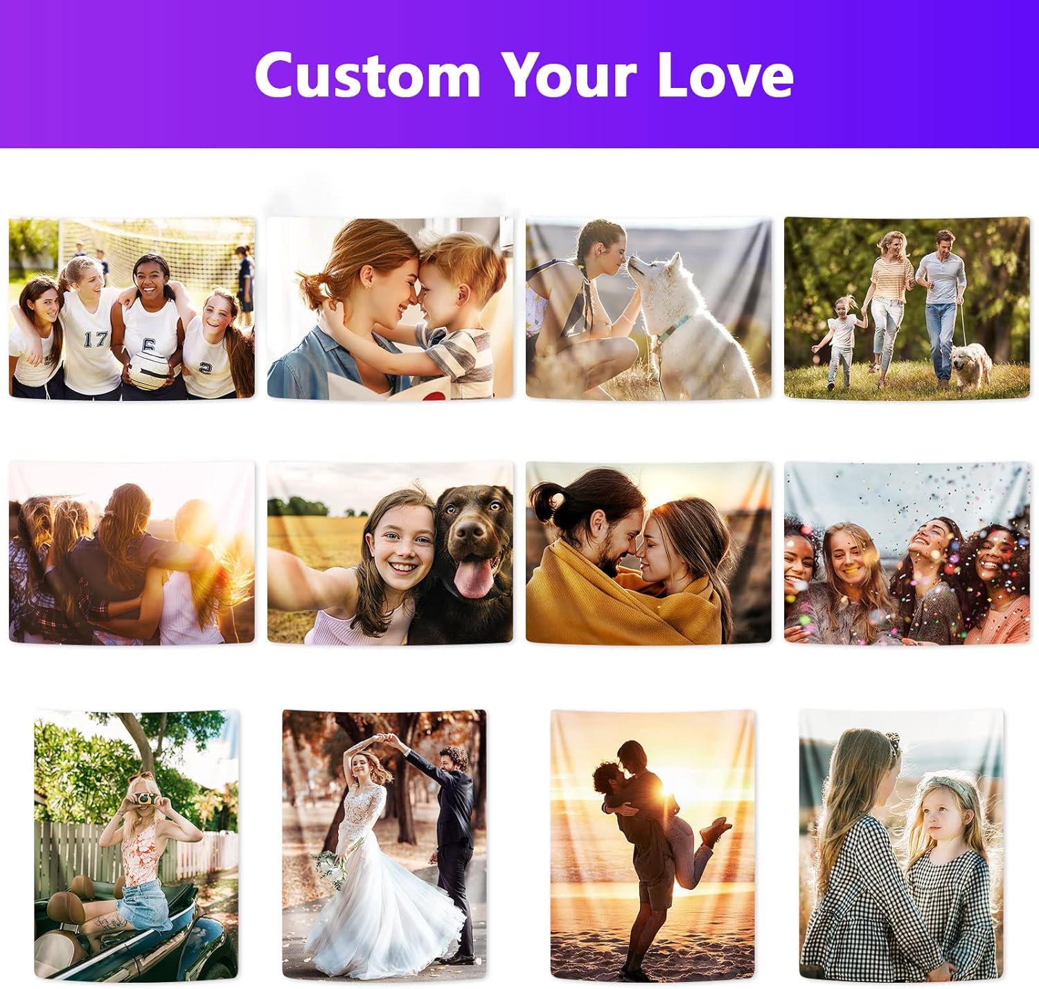 Livole Tapiz personalizado, tapiz personalizado, tapiz personalizado, carga de imagen, texto, divertido tapiz de pared para el hogar (29 x 37