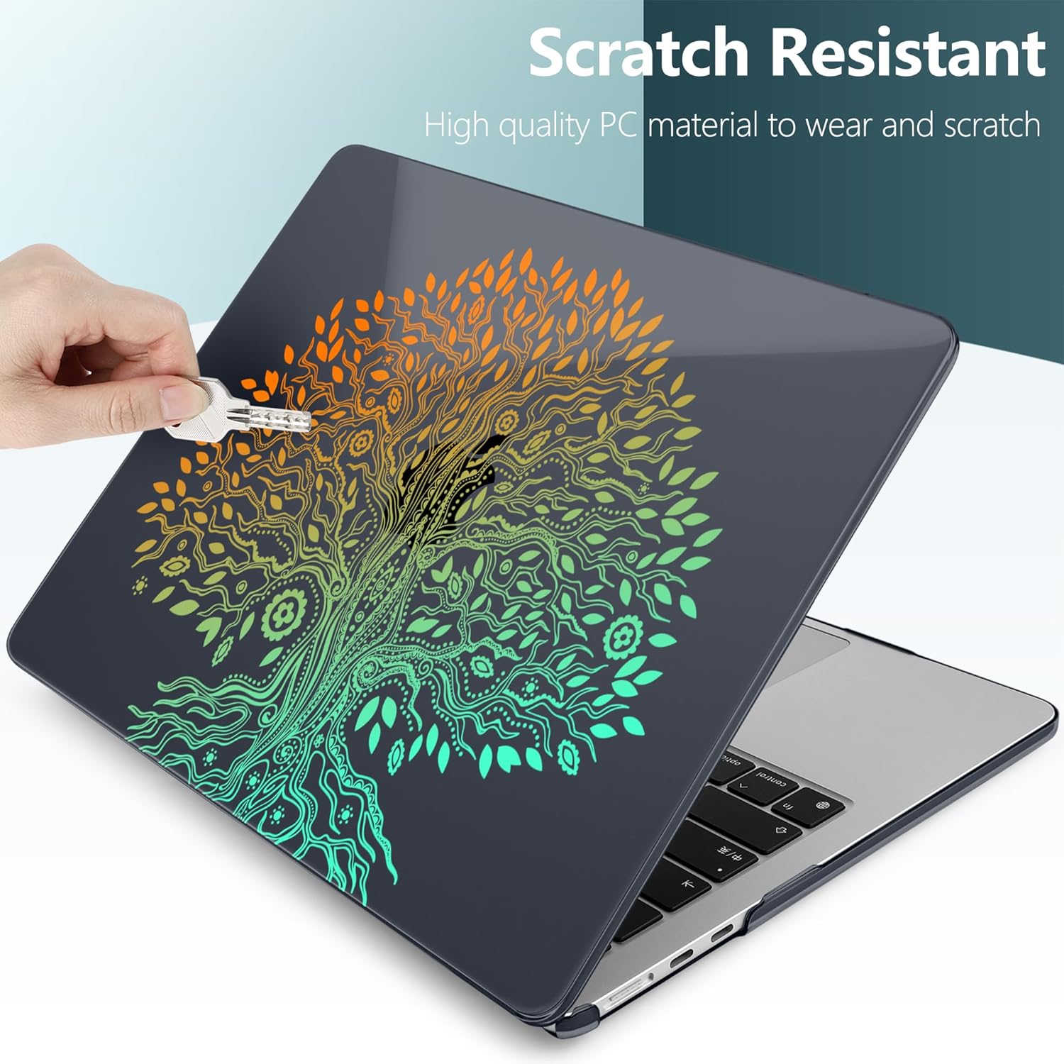 TWOLSKOO Funda para MacBook Air M2 de 13.6 pulgadas 2022 2023 A2681 con Touch ID, cubierta rígida de plástico con protector de pantalla, cubierta de