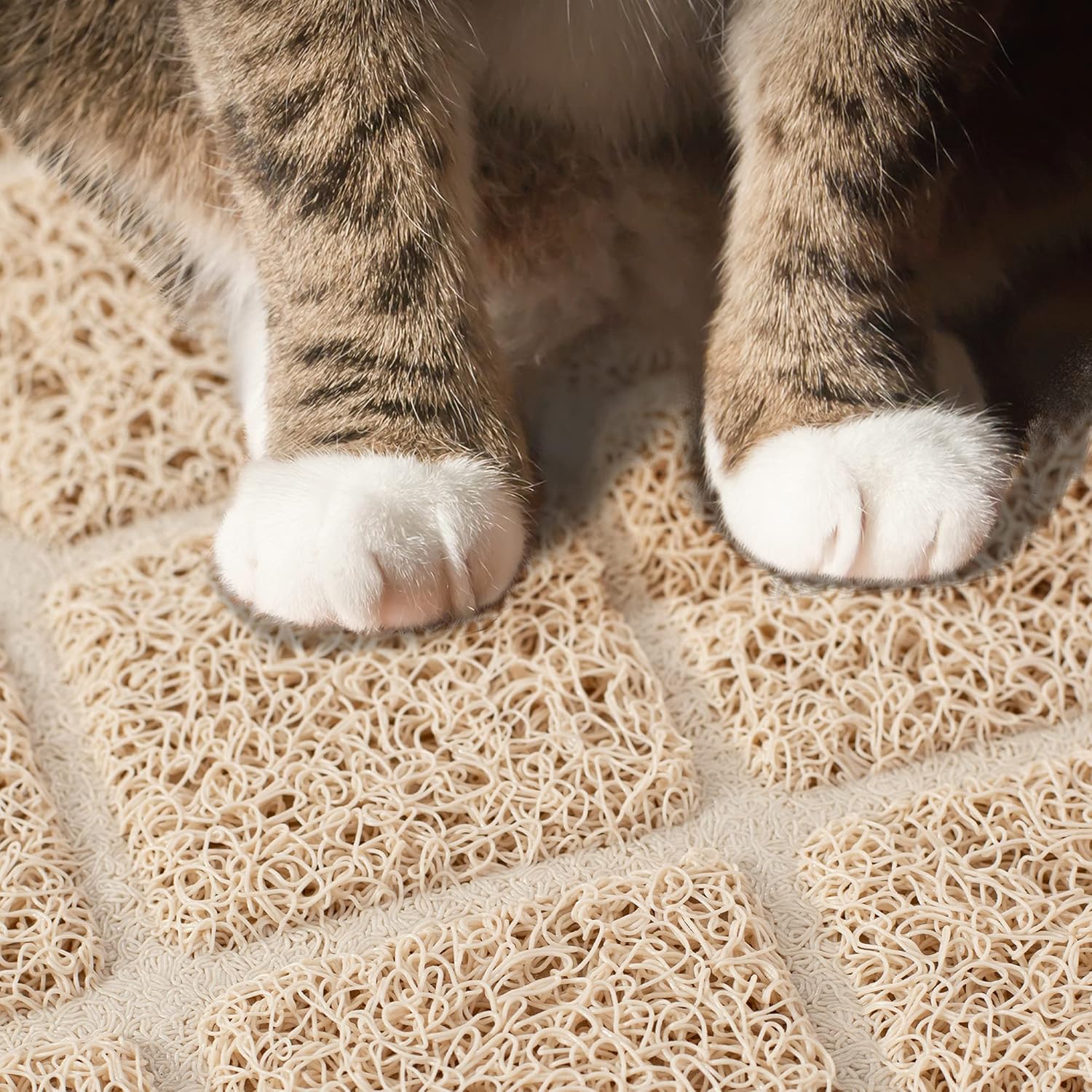 Niubya Tapete de arena para gatos de alta calidad, tapete para caja de arena con respaldo antideslizante e impermeable, tapete suave para patas de