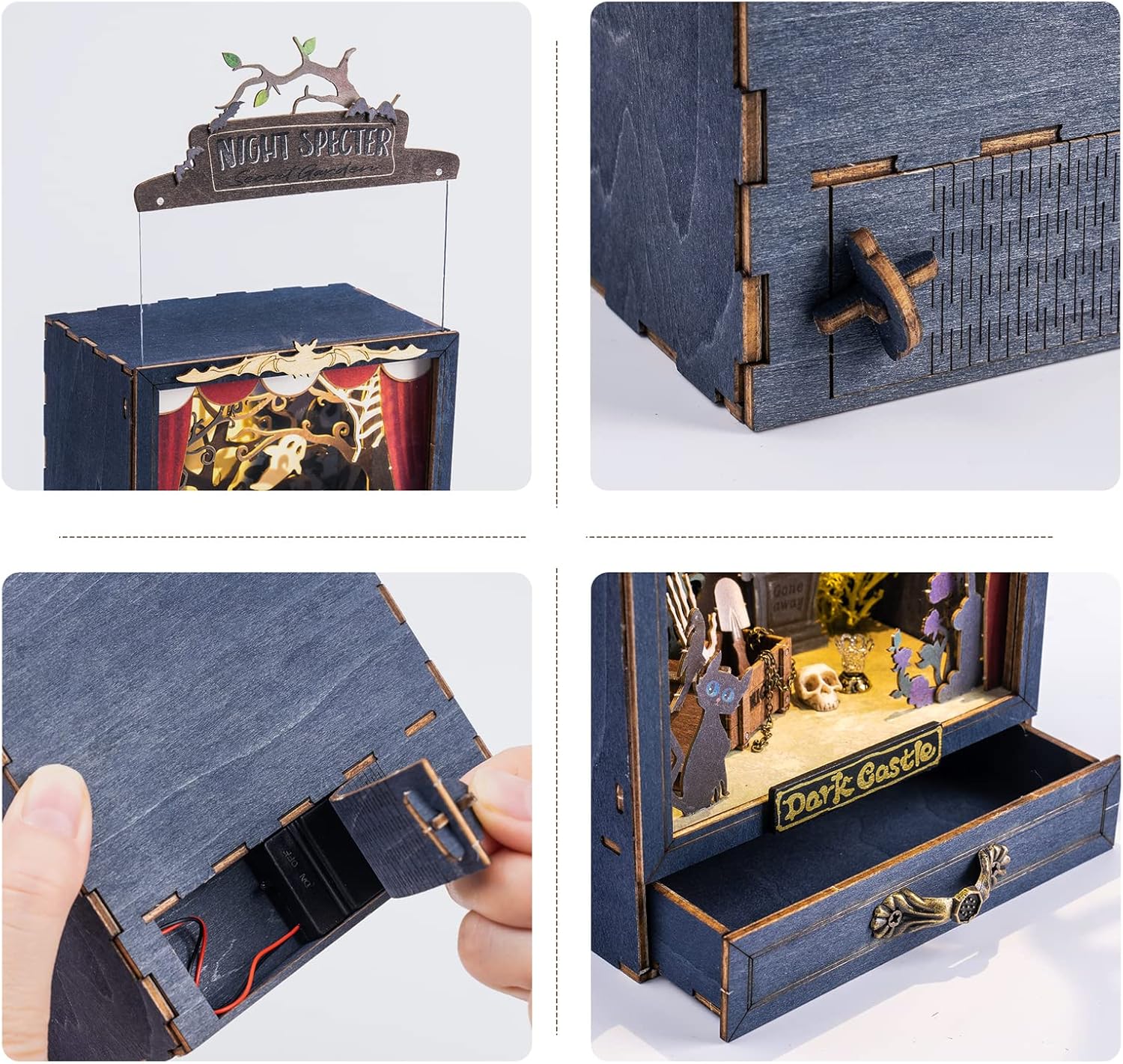 Rolife Kits de manualidades para adultos y adolescentes, kit de casa en miniatura de 7 pulgadas con LED, kit de diorama de rincón de libros, regalos
