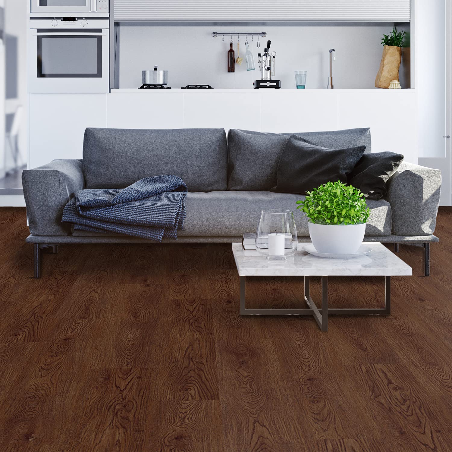 Lucida Surfaces Azulejo de vinilo de lujo  Piso entrelazado para instalación de bricolaje  Tabla de aspecto de madera de muestra  7 x 12 pulgadas
