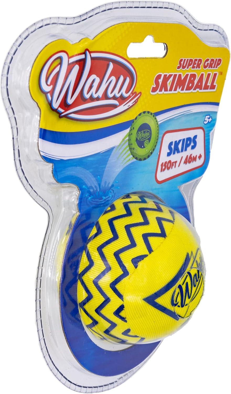 WAHU Super Grip – Juguete de piscina 100% impermeable, pelota de salto de agua para piscina y playa, salta más de 150 pies en el agua, amarillo