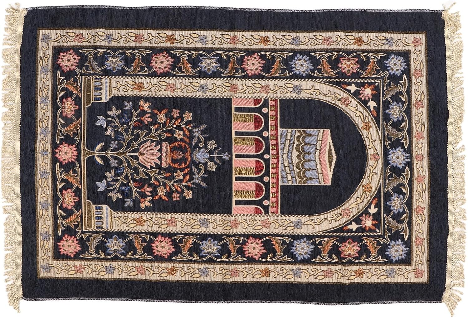 Zerodis Alfombra de oración islámica turca, alfombra de oración musulmana islámica, estilo étnico, moderna alfombra de oración intrincada, alfombra