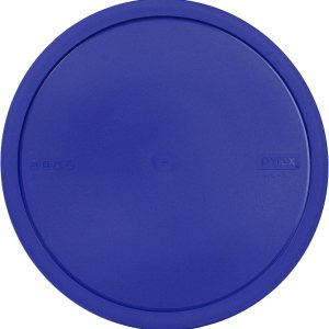 Pyrex Tapa redonda de plástico para almacenamiento de alimentos de 4 cuartos de galón, color azul, 326 unidades, fabricada en Estados Unidos Pyrex Tapa redonda de plástico para almacenamiento de alimentos de 4 cuartos de galón, color azul, 326 unidades, fabricada en Estados Unidos