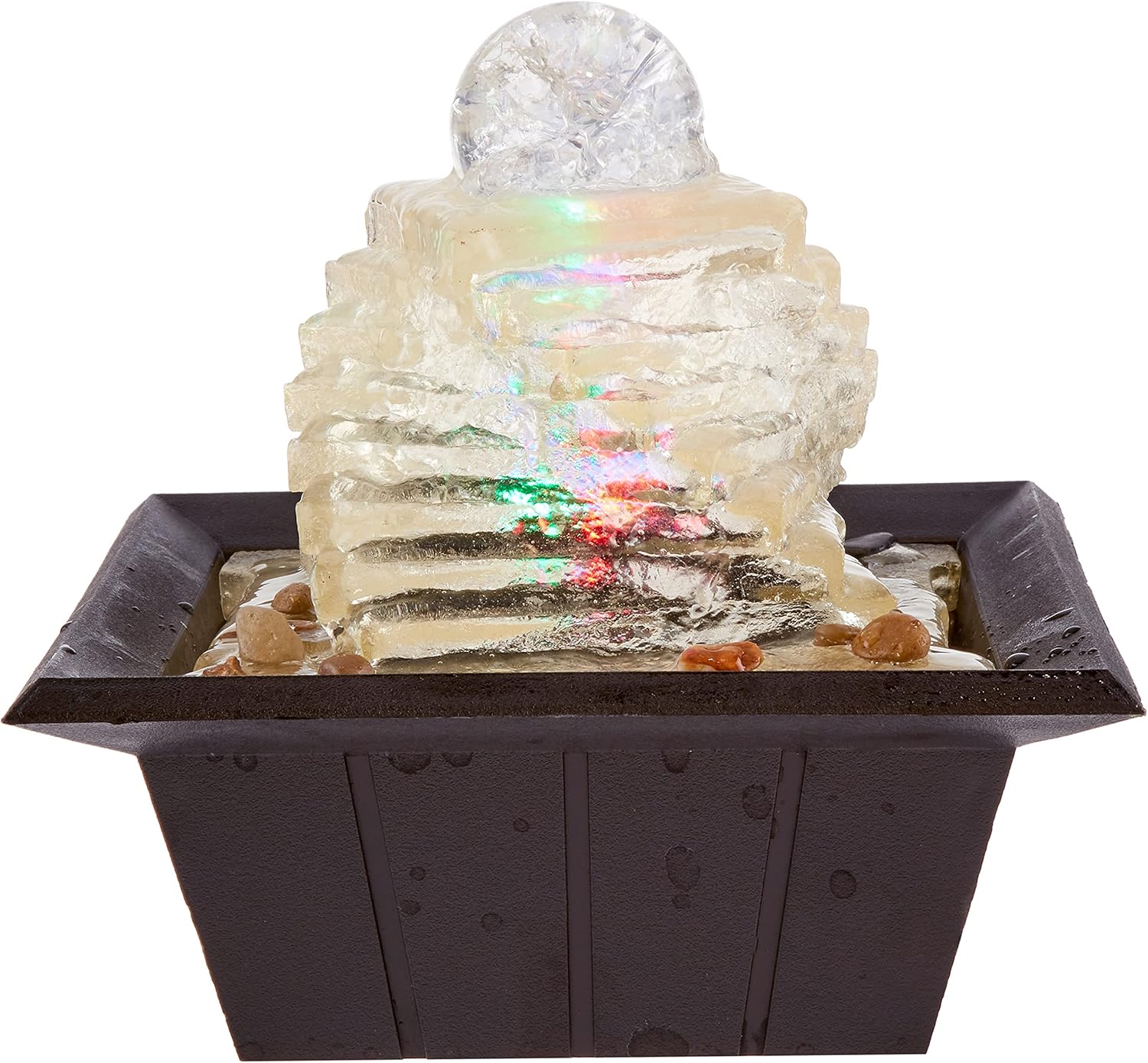 OK Lighting Fuente de mesa de 8″ H con luz