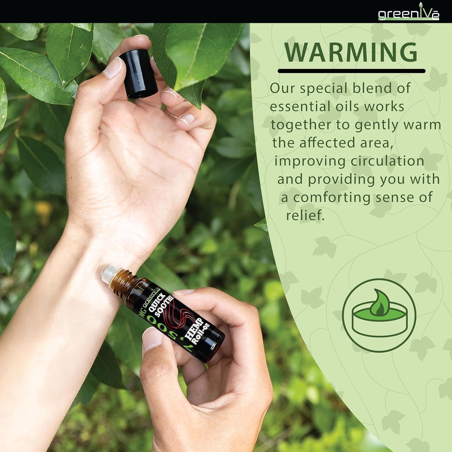 GreenIVe Mezcla de aceites esenciales terapéuticos de cáñamo roll-on de 7,500 mg para articulaciones y resultados de focalización (paquete de 2)