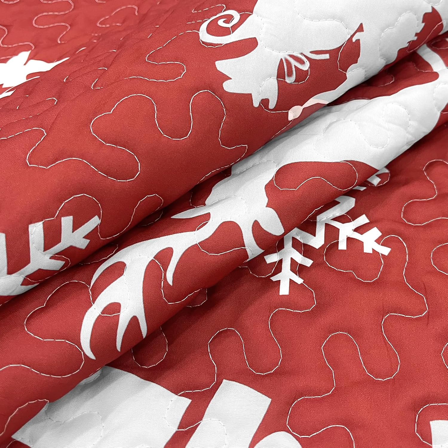 Mocaletto Juego de edredón de lujo de 3 piezas tamaño Queen, elegante y reversible, juego de ropa de cama de Navidad con funda de almohada, colcha