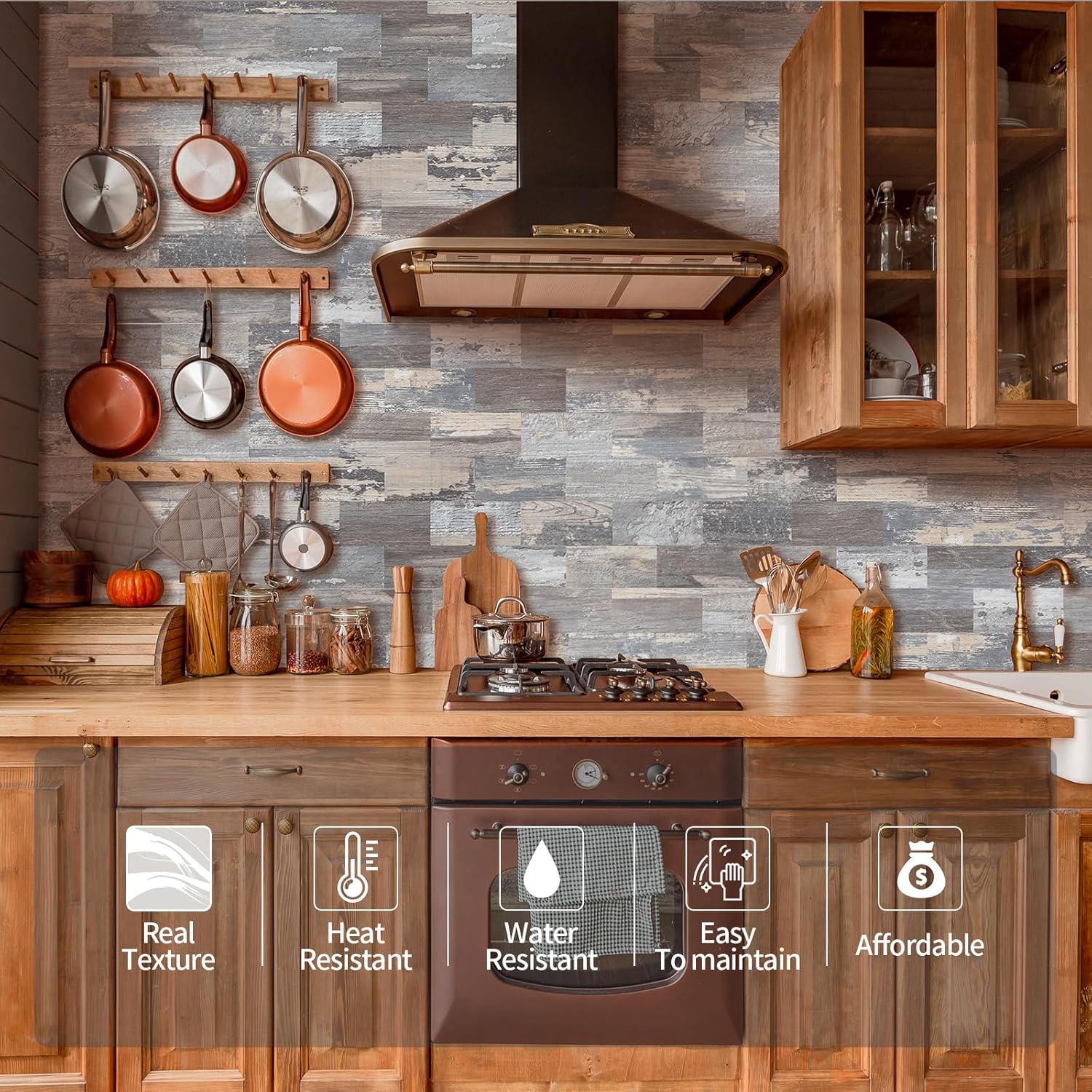 Yipscazo Azulejo de pared compuesto de PVC 3D de 3 x 6 pulgadas para despegar y pegar en azulejos para cocina, baño, lavandería, chimenea (ceniza