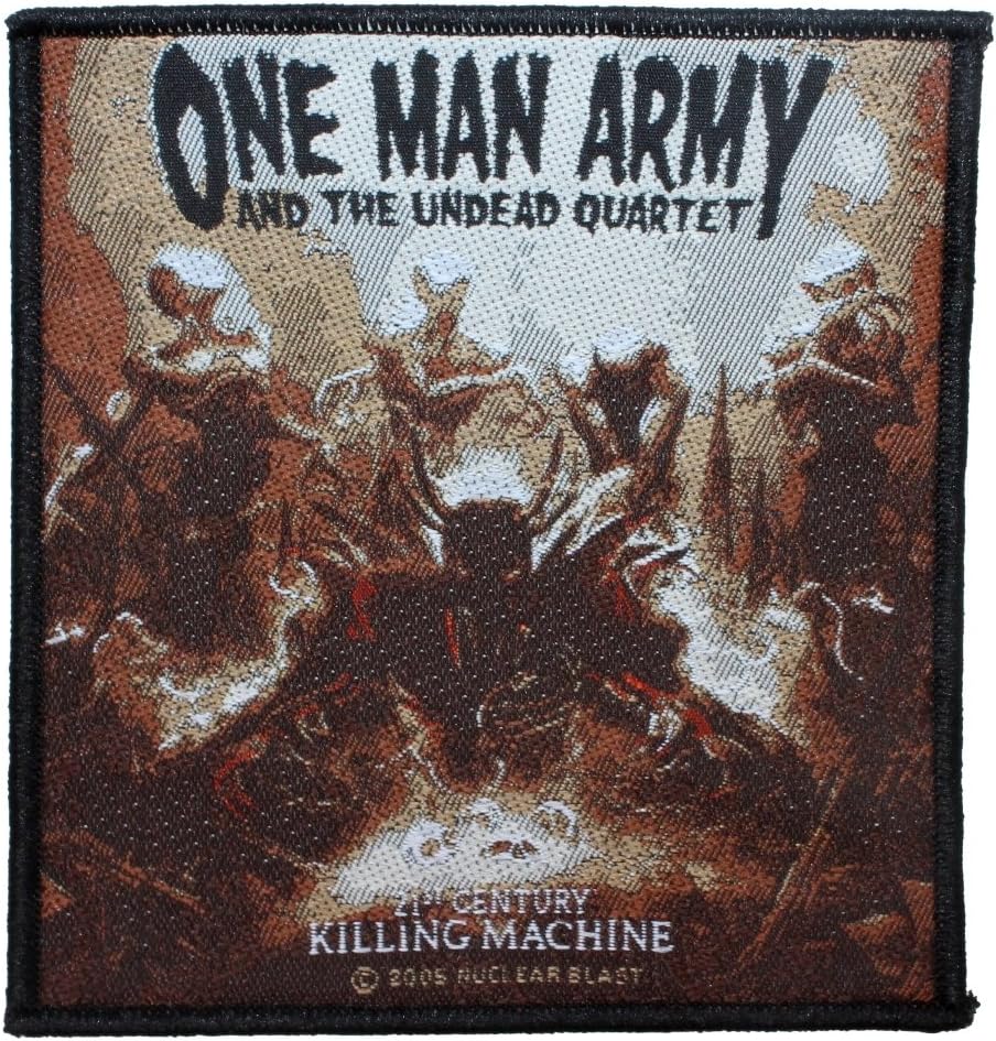 Razamataz One Man Army Undead Quartet 21st century parche banda de metal tela Sew en Applique