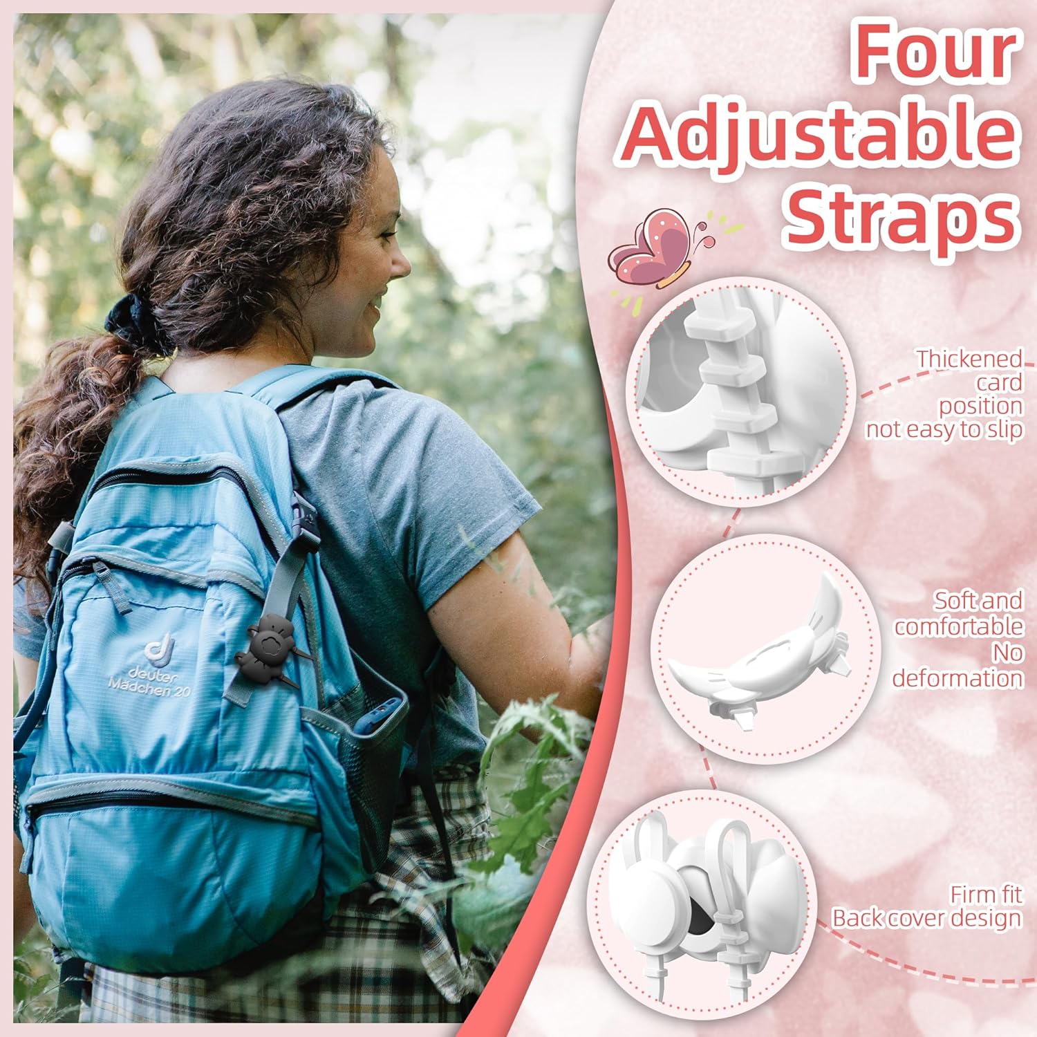 Nearockle Soporte para Airtag impermeable, paquete de 4 fundas de silicona para rastreador GPS Airtag Apple, cuerpo completo cubierto con diseño de