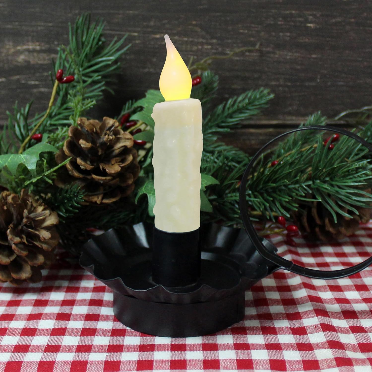CVHOMEDECO. Velas de cera real sumergidas a mano, funciona con pilas, temporizador, velas rústicas primitivas sin llama, 4-34 pulgadas, marfil, 6