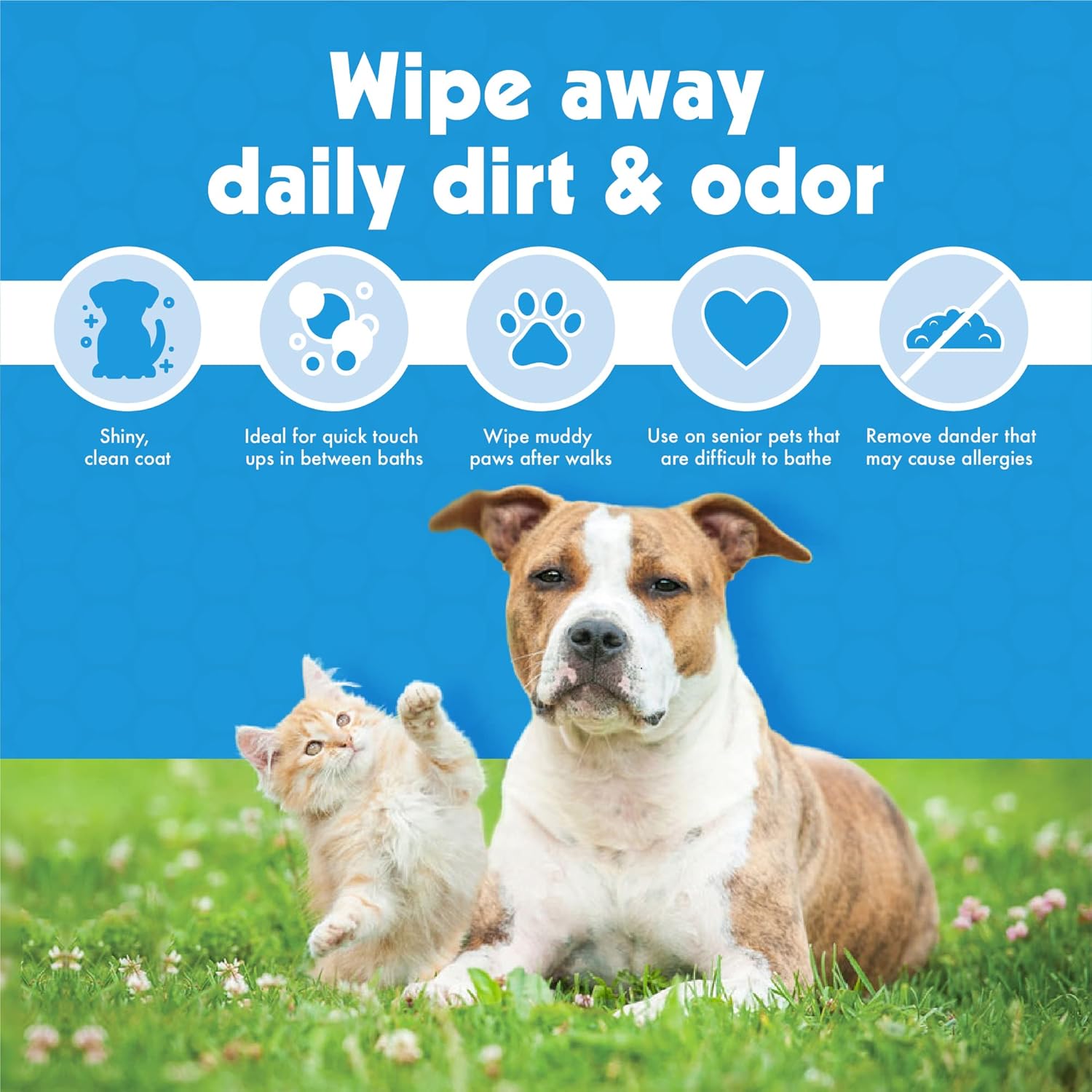 Petkin Pet Wipes for Dogs and Cats, 400 Wipes – Large Pet Wipes for Dogs and Cats – Cleans Ears, Face, Butt, Body and Eye Area – Convenient, Ideal