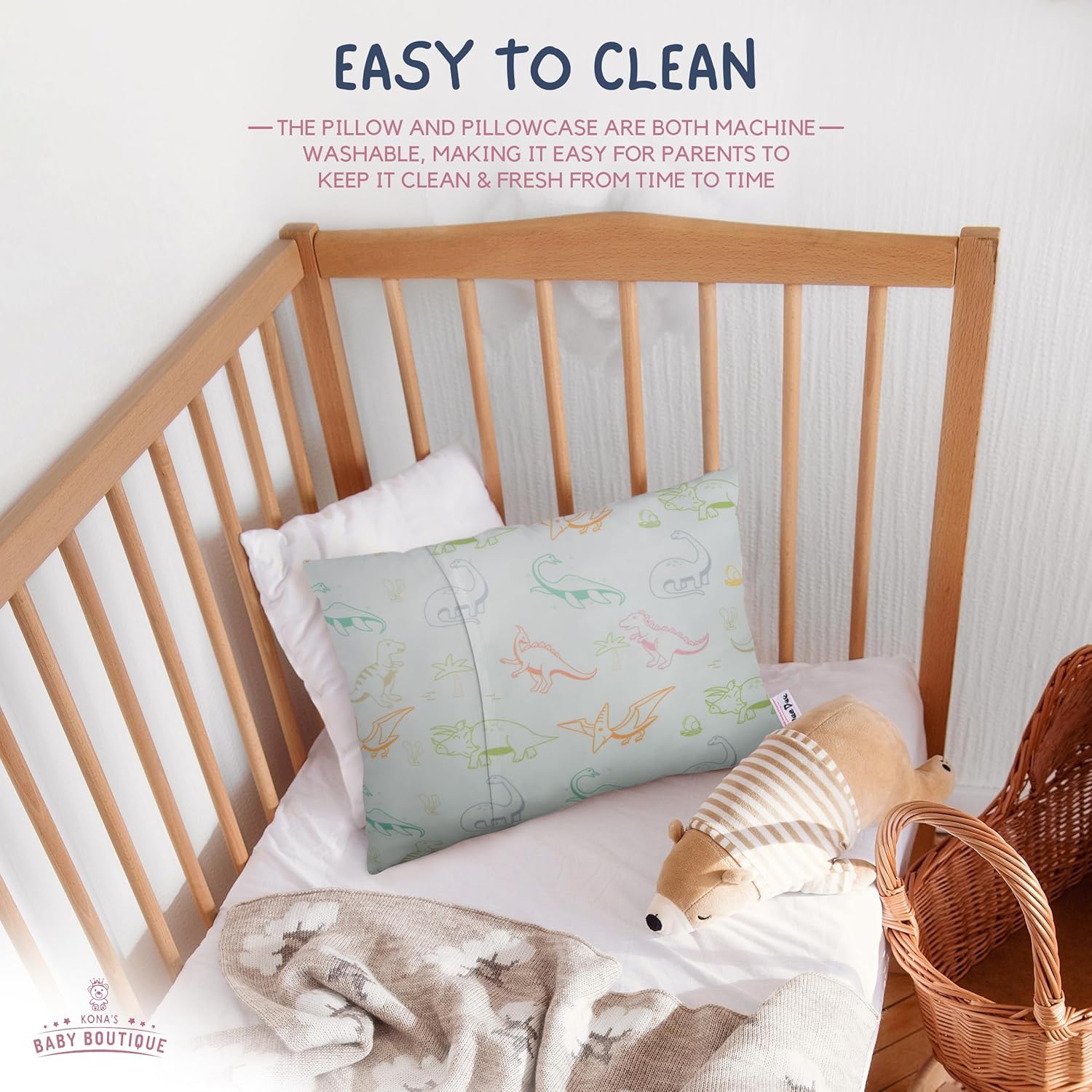Kona’s Perfect – Almohada para niños pequeños con la funda de almohada más suave para niños pequeños, almohada de 13 x 18 pulgadas, almohada para