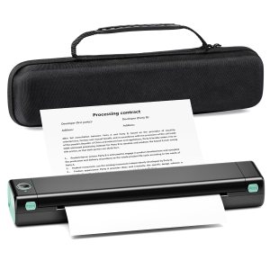 Itari Impresora portátil inalámbrica para viajes, impresora térmica sin tinta con funda, compatible con letras de EE. UU. de 8.5 x 11 pulgadas, Itari Impresora portátil inalámbrica para viajes, impresora térmica sin tinta con funda, compatible con letras de EE. UU. de 8.5 x 11 pulgadas,