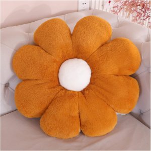 Cojín decorativo de flores, almohada decorativa para silla, almohada de felpa para piso (19.6 pulgadas, marrón y blanco) Cojín decorativo de flores, almohada decorativa para silla, almohada de felpa para piso (19.6 pulgadas, marrón y blanco)