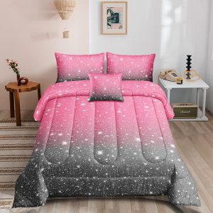 5 Pieces Rainbow Glitter Sparkles Comforter Set Twin Size Galaxy Starry Sky Bedding Sets 5 Pieces Bed in A Bag for Kids Teen Girls Ultra Soft 5 Pieces Rainbow Glitter Sparkles Comforter Set Twin Size Galaxy Starry Sky Bedding Sets 5 Pieces Bed in A Bag for Kids Teen Girls Ultra Soft