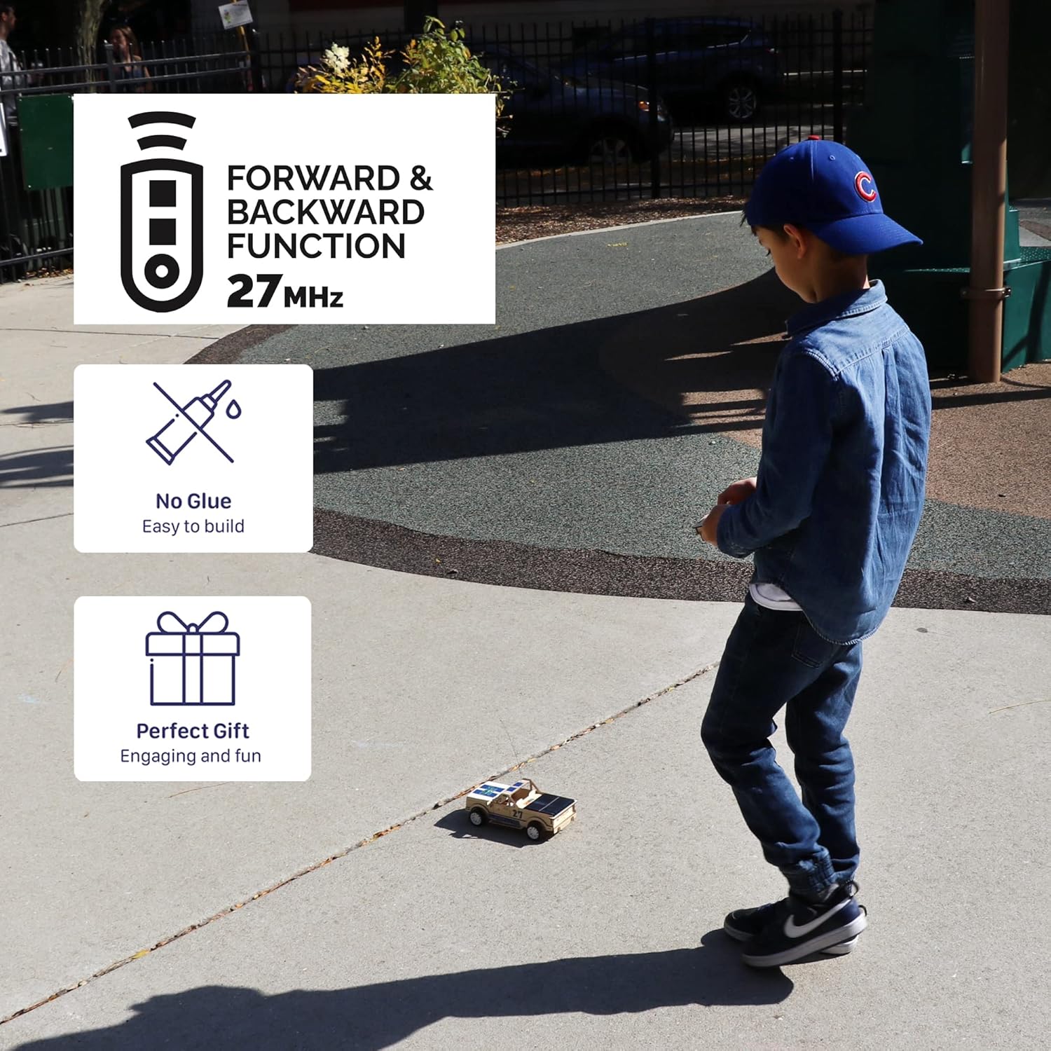 TOYLOGS Kit de modelo de coche de madera, juguete de rompecabezas 3D con control remoto, panel de energía solar, proyectos STEM para niños de 8 a 12