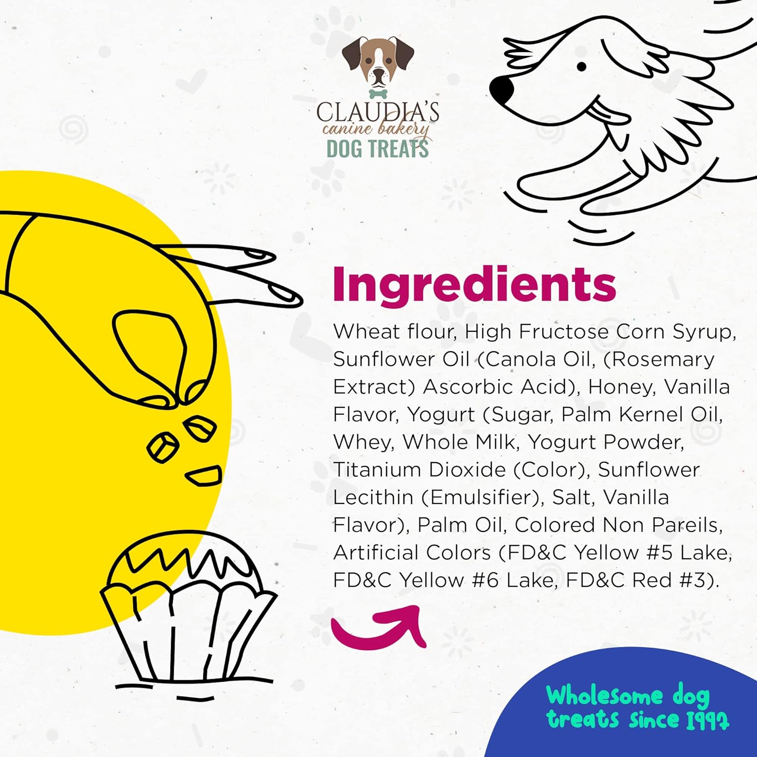 Claudia’s Canine Bakery Pink Passion Surtido de galletas gourmet para perros, 7 onzas