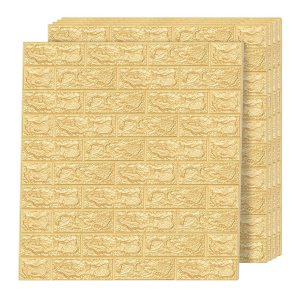 Art3d Paneles de pared de ladrillo de espuma autoadhesivos 3D de 29 pies cuadrados, color amarillo (paquete de 5) Art3d Paneles de pared de ladrillo de espuma autoadhesivos 3D de 29 pies cuadrados, color amarillo (paquete de 5)