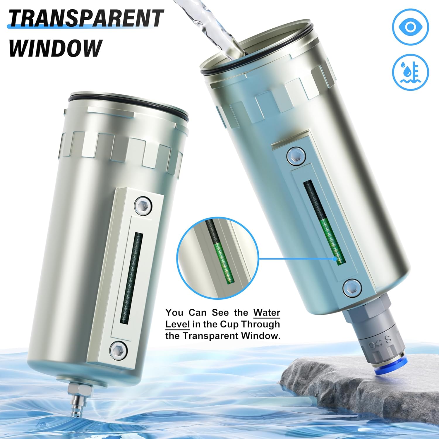 TAILONZ PNEUMATIC 0-240PSI Sistema de secado de aire de tres etapas de grado industrial NPT de 34 pulgadas, filtro de partículas, filtro