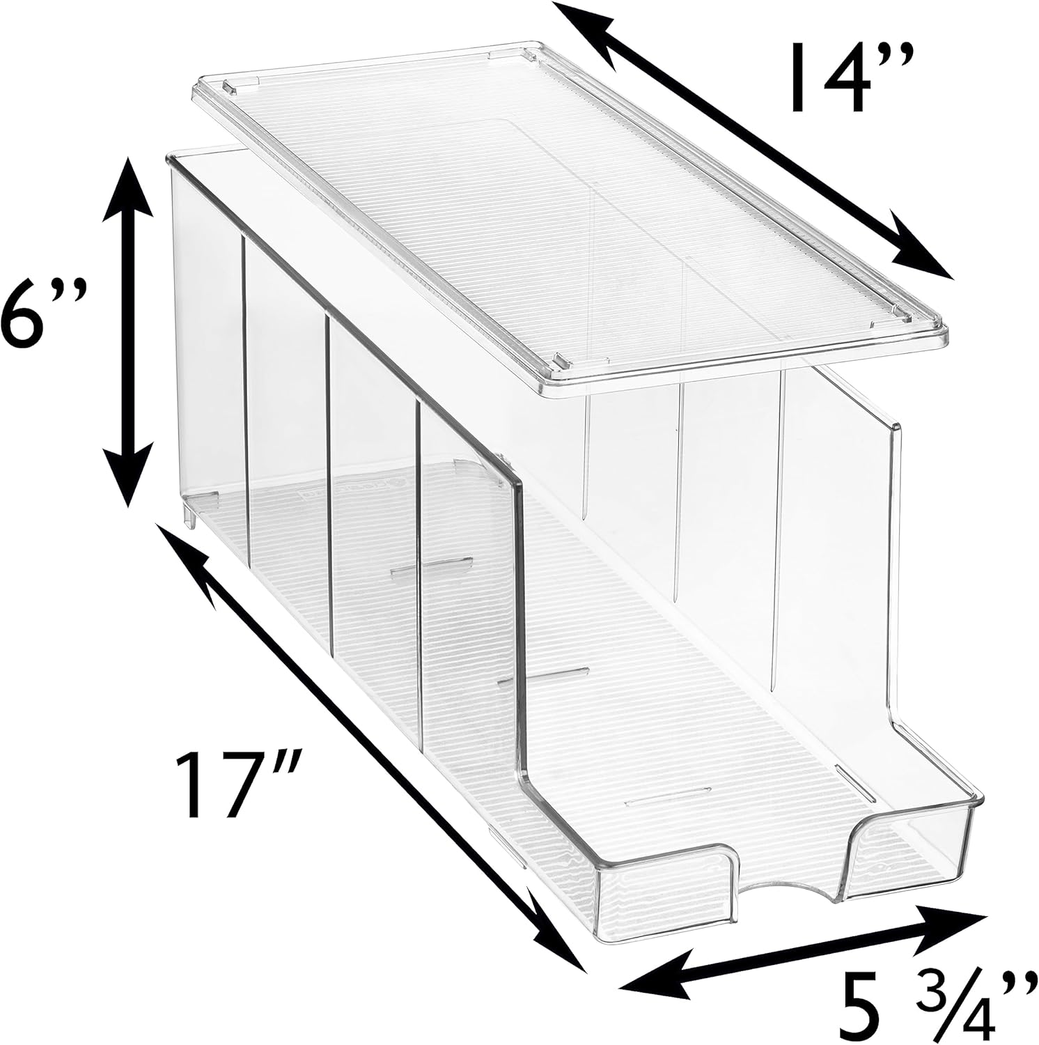 ClearSpace Organizador de bebidas para refrigerador y dispensador de latas de refrescos, organización de refrigerador y organizador de latas para